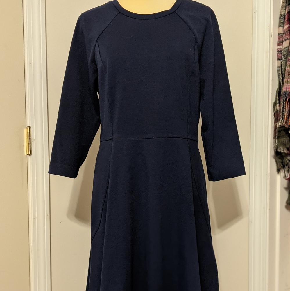 Daisy Fuentes navy knit dress, size large